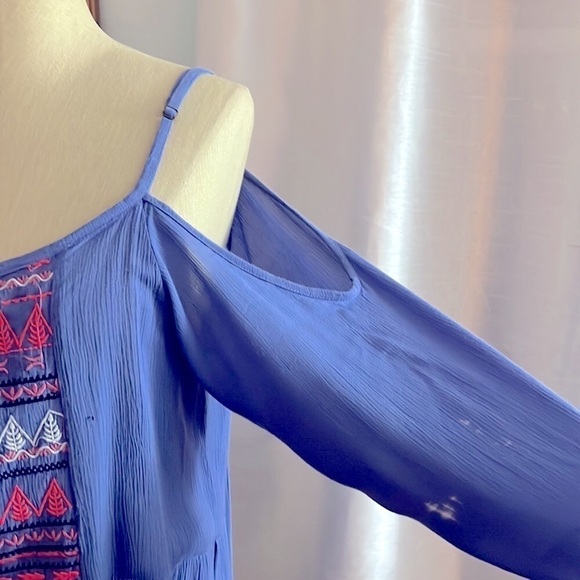 JWLA Johnny Was Embroidered Cold Shoulder Dress size P XL - Picture 5 of 11